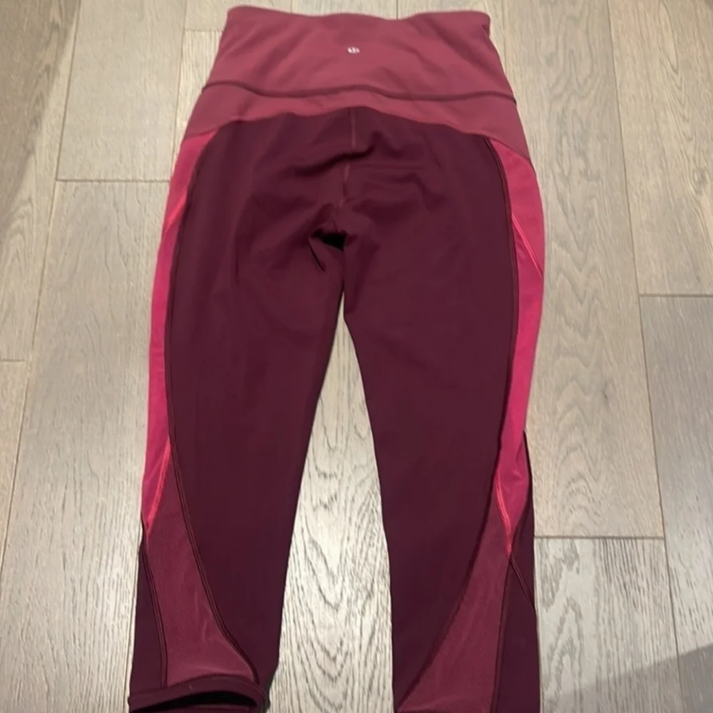 LULULEMON BERRY COLOR ME OMBRE CROPPED LEGGINGS SIZE 8